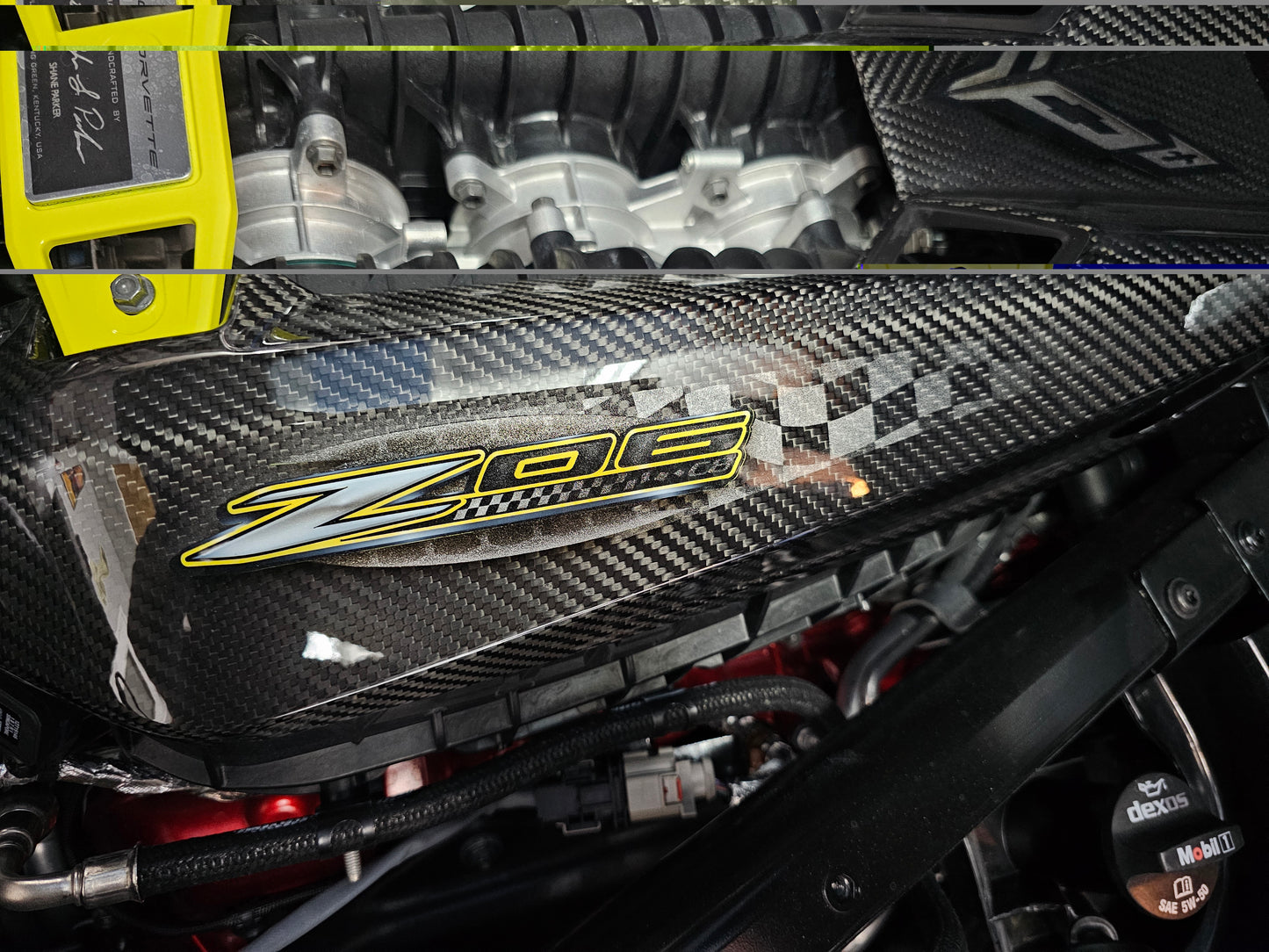 C8 Z06 Custom Airbrushed Carbon Fiber Engine Cover