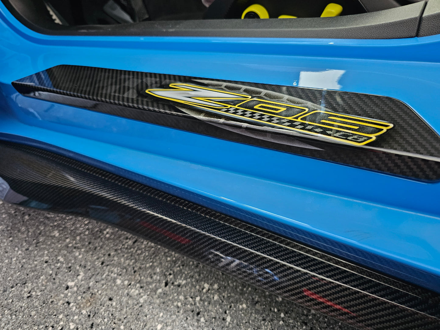 C8 ZO6 Carbon Fiber Airbrushed Door Sills
